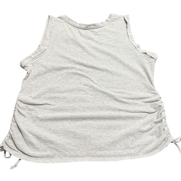 The Sweatshirt Project Gray Sleeveless Women's Top with Ruched Sides with Ties - Picture 5 of 7